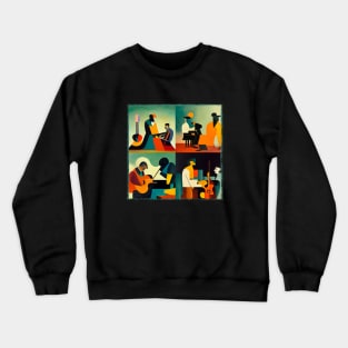 Contemporary Abstract Jazz Quartet Crewneck Sweatshirt